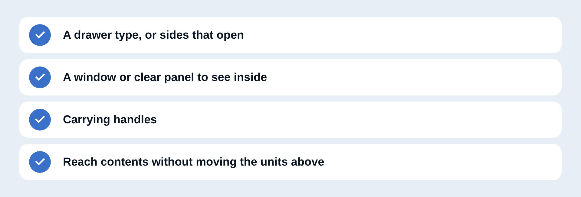 Four points for ease of access