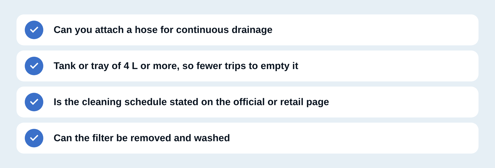 Four points for drainage and care