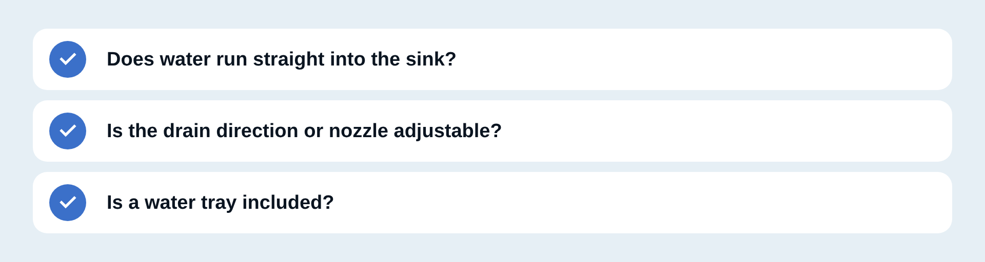 Three points on how water flows