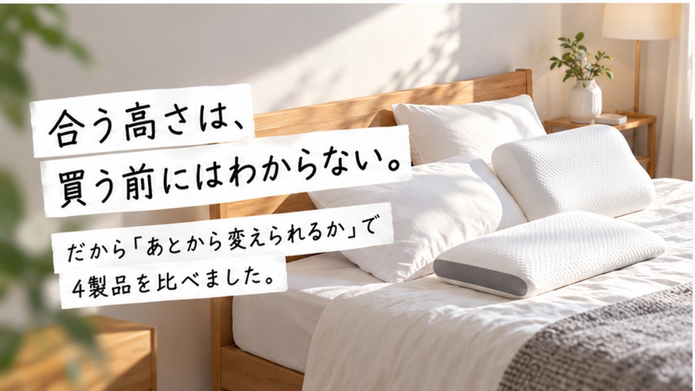 合う高さは、買う前にはわからない。 だから「あとから変えられるか」で選びました。