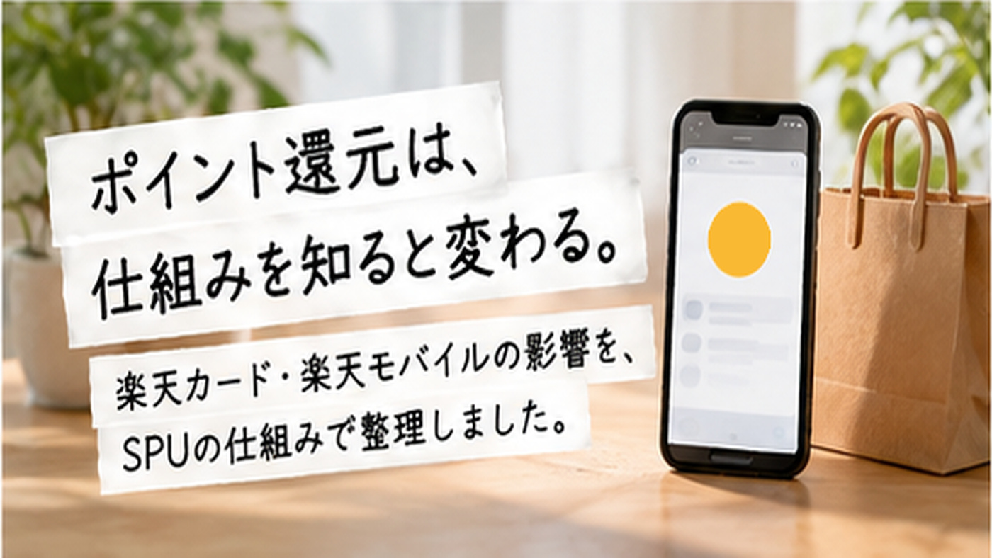 ポイント還元は、仕組みを知ると変わる。 楽天カード・楽天モバイルの影響を、SPUの仕組みで整理しました。
