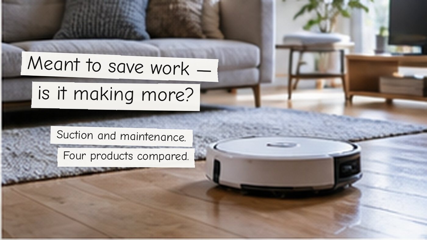 Meant to save work - is it making more? Suction and maintenance. Four products compared.